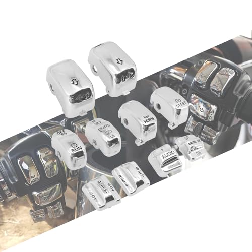 HCmotorku バイク ハンド コントロール スイッチ キャップ カバー ハーレー ソフテイル ダイナ ロードキング ファットボーイ用 A-クロームのサムネイル