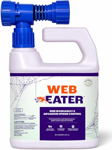 Web Eater Advanced Outdoor Spider Web Dissolver & Spider Repellent 32 oz Concentrated Formula with Sprayer Pet Friendly Long-Lasting Spider Control Up to 6 Months