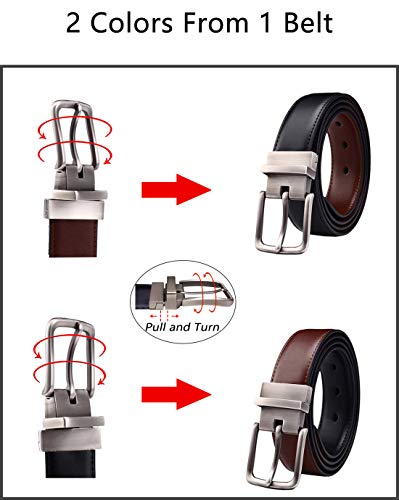 BULLIANT Men's Belt,Reversible Belt Adjustable For Gift Men 1.25”-Cut For Fit-2 Sides in 1 Belt(Not 2) - Image 3