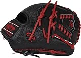 Rawlings Herren PRO205-30BCS-RH Baseball-Handschuh, 20 cm-2-teilig massiv-schwarz/scharlachrot, 11.75