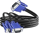 SAISN VGA Splitter Cable for 2 Monitors 1080P VGA Male to 2 Male Adapter Video Cord Dual Monitor Y Splitter Converter Wire for for Screen Duplication, Projectors, HDTVs, 1M (No Screen Extension)