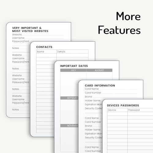 Forvencer FCA0544-1201A Password Book With Individual Alphabetical Tabs thumb #3