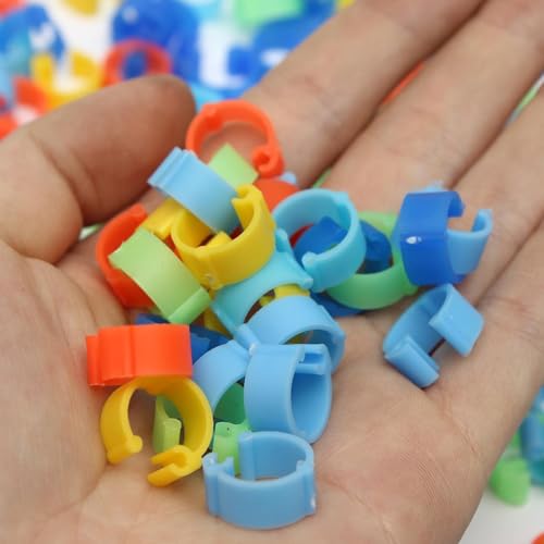 BaZuyunMd 100 Stücke Hühnerringe,BrieftaubenfußRing,10mm GeflüGel FußRinge Mit Bunter,Geeignet Für Kleines Geflügel Wie Enten, Hühner Und Tauben