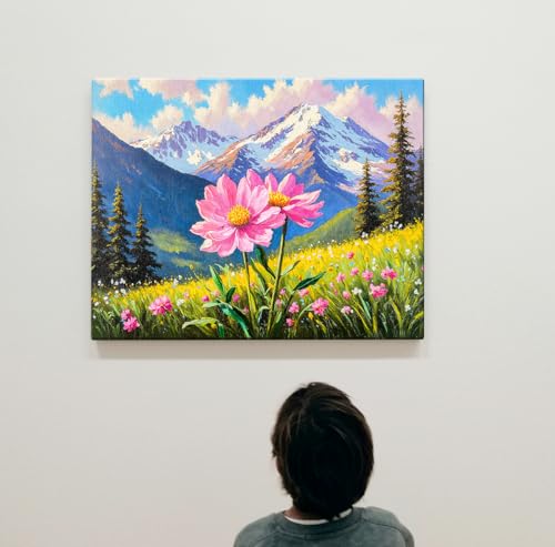 Image of ArtX Canvas Mountain Painting Vastu, Mountain Landscape Painting, Multicolor, Floral, Nature, 58.0 X 45.0 cm, Set of 1