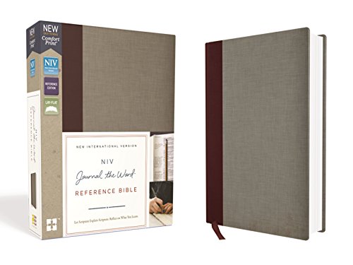 NIV, Journal the Word Reference Bible, Cloth over Board, Burgundy/Gray,