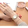 Gold Watches for Women Classy Round Quartz Watch Minimalist Waterproof Ladies Bracelet Wrist Watch,Stainless Steel Band,Reloj Mujer