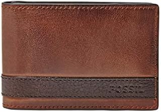 Fossil Men's Quinn Leather Slim Minimalist Bifold Front Pocket Wallet, Brown, (Model: ML3650200)