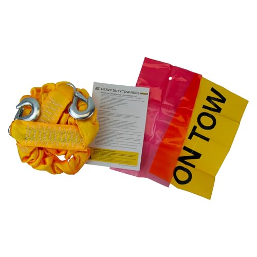 AA Schwerlast-Abschleppseil bis 4 t AA6226 - gelber Abschleppgurt für liegen gebliebene Pkw und andere Fahrzeuge bis 4 t, Gelb