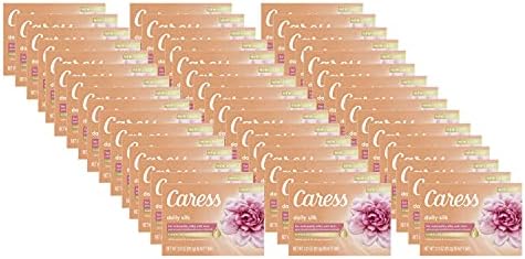 Caress Beauty Bar Soap For Noticeably Silky Soft Skin Daily Silk Extract and Floral Oil Essence 3.15 oz, Pack of 48