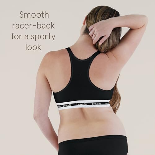 Bravado Designs Soutien-gorge de maternité et d'allaitement durable | Original | Mélange modal de coton biologique et Tencel™ | Sans fil | DD/E - J Cup, Noir - Tissu durable, M – vue 2