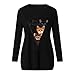 SHOBDW Mujeres Sueltas de Manga Larga de Patchwork sólida Camiseta Inferior Blusa...
