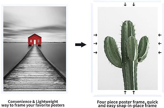ELSKER&HOME 18x24 Poster Frame 3 Pack, White Picture Frame for Horizontal or Vertical Wall Mounting, Sturdy and Scratch-proof by ELSKER&HOME - Image 4