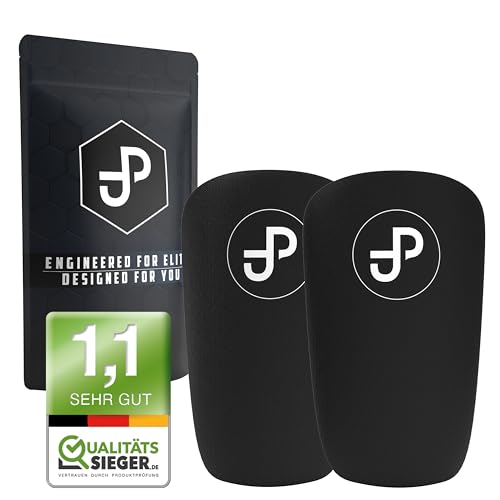 JDP Premium Schienbeinschoner - Individuell Anpassbar für Fußball Herren, Damen und Kinder - Mini 15x10cm - Schwarz
