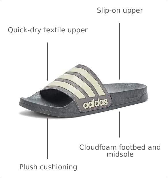 Image of adidas Mens Adilette Shower Arsenal Slides Casual Sandals Casual - Red