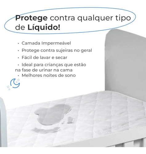Capa Protetora de Colchão Berço Americano e Mini Cama Premium Anti Xixi Anti Ácaro Impermeável Não E