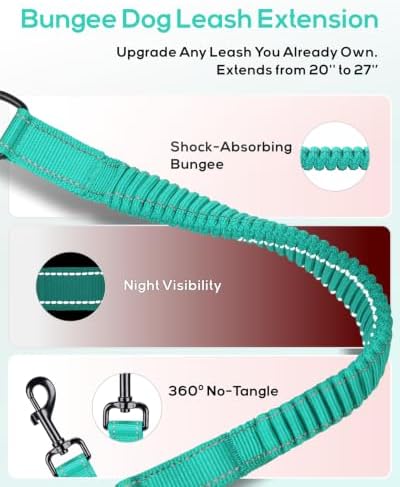 Taglory No Pull Dog Harness for Large Dogs, Bungee Extension, Teal Green, L — view 3