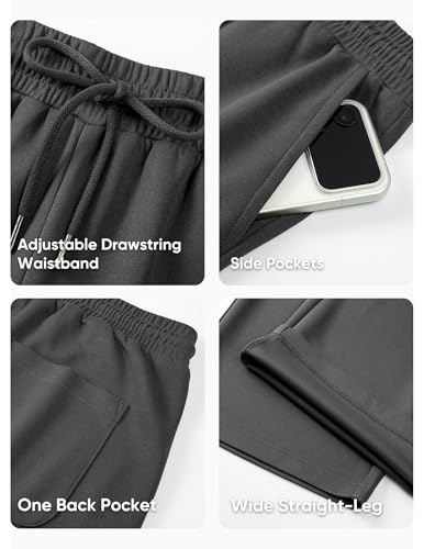 Dokotoo Men Mens Baggy Sweatpants Wide Leg Loose Fit Streetwear Athletic Drawstring Workout Pants with Pockets