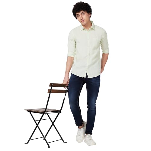Image of Spykar Men's Regular Fit N /A Full Sleeve Solid Casual Shirts