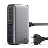 Feob 200W USB C Ladegerät Mehrfach, GaN III 8-Port Schnellladegerät PPS PD 65W Ladegerät Adapter Schnellladestation mit USB-A Netzteil Charger für MacBook, iPhone,SteamDeck,Smartphones