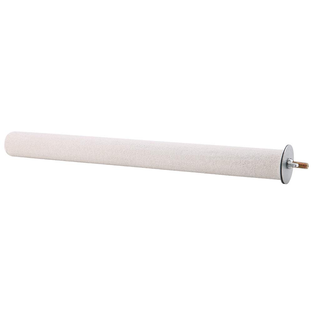 Akozon Weiße Vogel-Papageienstange, Stehende Stange, Schleifwerkzeug, Haustiere für Käfig, Weißer Vogel-Papagei (Holz, mattiert 2)