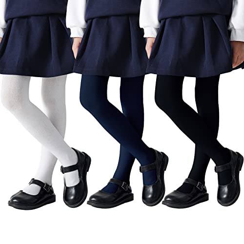 Image of EPEIUS Baby Girl Tights Thick Cable Knit Leggings Seamless Cotton Toddler Girls Stockings School Tights for 2T-12 Years