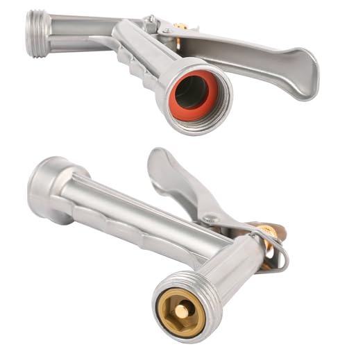 Garden Hose Nozzle, Water Hose Sprayer Nozzle with Threaded Front, Full Size Zinc Metal Pistol Grip High Pressure Nozzle, Adjustable Spray Water Flow for Watering, Washing, Cleaning (2 Pack) - Thumbnail 4