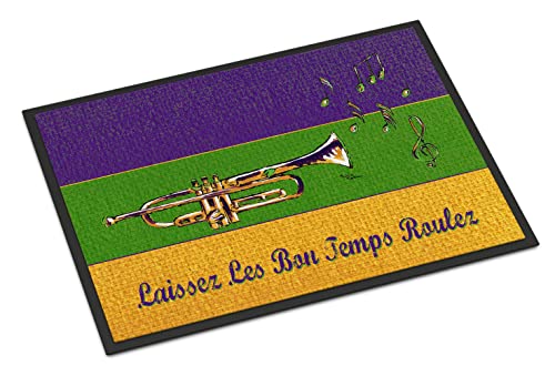 Caroline's Treasures 8382JMAT Mardi Gras Doormat 24x36 Front Door Mat Indoor Outdoor Rugs for Entryway, Non Slip Washable Low Pile, 24H X 36W