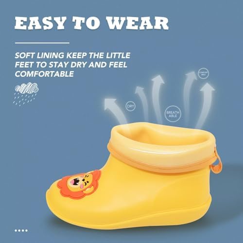 FUNCOO PLUS Kids Rain Boots Toddler Rain Shoes Children Waterproof Boots for Boys and Girls — view 2