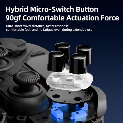 AceGamer Hypershadow D4 2.4G Manette sans fil pour PS4/PC/Switch/iOS/Android/Steam Deck, Joysticks TMR, Gâchette Instantanée, Boutons Mécaniques, 4 boutons macro arrière, Turbo, Gyroscope à 6 axes – vue 5