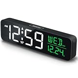 Peakeep Large Display Digital Alarm Clock for Bedroom with Date Day of Week