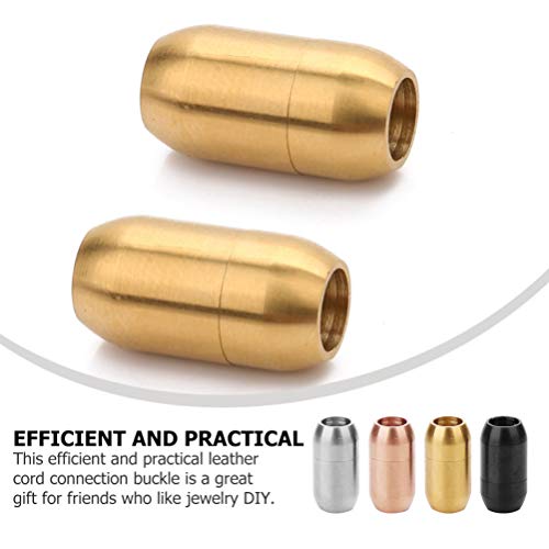 EXCEART 8 Pcs Terminais de Cabo Magnético Fechos de Corda de Couro Prendedor de Joias Fazendo Conect