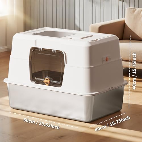 Arenero Cerrado Blanco para Gato miniatura 7