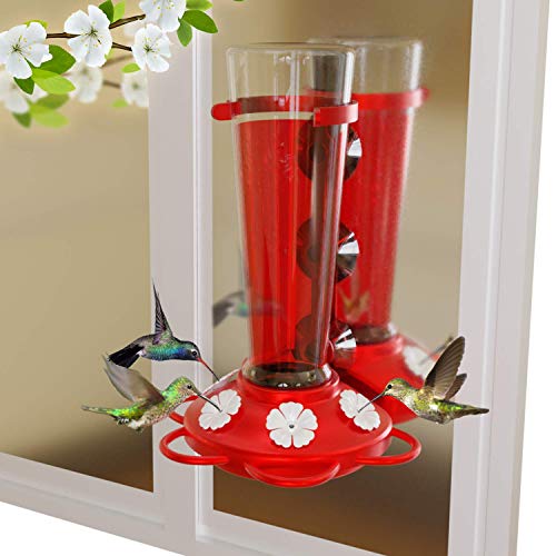 Large Leak Proof Window Hummingbird Feeders for Outdoors Hanging - Ant and Bee Proof - Window Hummingbird Feeder for Outdoor - Hummingbird Feeder Window Mount