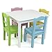 Tot Tutors Wood Table & 4 Chair Set, White/Pastel