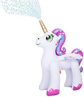 JOYIN Inflatable Unicorn Yard Sprinkler, Alicorn/ Pegasus Lawn Sprinkler for Kids (4 Feet)
