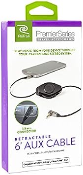 ReTrak ETPRAUX Premier Retractable 6-Feet Auxiliary Cable