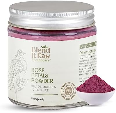 Blend It Raw Apothecary Rose Petals Powder, 40g for Face Pack, Lip Scrub& Body Scrub [Glass Bottle]