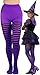 ToBeInStyle Girl's Girls Striped Tights - Black/Purple - S