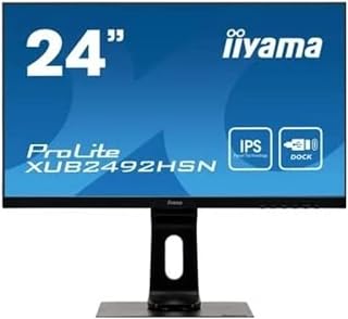 iiyama XUB2492HSN-B1 24 Inch IPS LCD USB-C 65W Charging, 4ms, Full HD 1920x1080, RJ45, 1x HDMI,1 x DisplayPort In, 1 x DisplayPort Out,1 x VGA, 2 x USB, 2 x 2W Speakers, Height Adjustable Stand