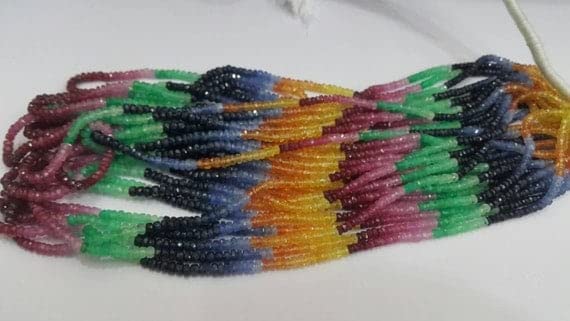 Fil émeraude rubis saphir bleu facettés LKBEADS pour fabriquer un cadeau unique