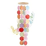 Wind Chimes for Outside - Handcrafted Light Colorful Capiz Shells Windchime Coastal Style Decor for Indoor/Outdoors, Garden Decor, Great Gift for Women, Wind Chimes Lovers and More