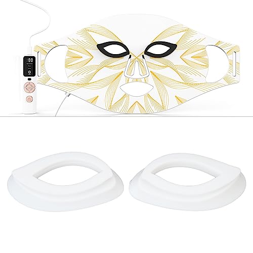 LED Maske Augenschutz, Silikon Eye Cover für LED Gesichtsmaske, Augenabdeckung für Photon-Lichttherapie, schützt vor grellem Licht, wiederverwendbar, weich (Weiß)