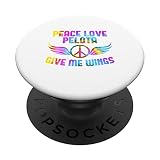 Symbole de paix Paix Amour Pelote disant Joueurs de pelote PopSockets PopGrip Interchangeable