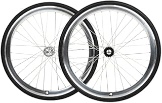 Retrospec Harper Plus Single Speed Wheelset - Lightweight 700 x 32c Commuter Tires - Stainless Steel Spokes & Rear Flip-Flop Hubs - Fixie Wheel Set with Double Wall Rims - Polished