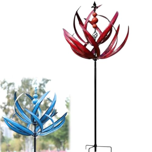 Moulin à vent rotatif en métal jardin - éolienne de jardin en fer pour pelouse, cour et décoration