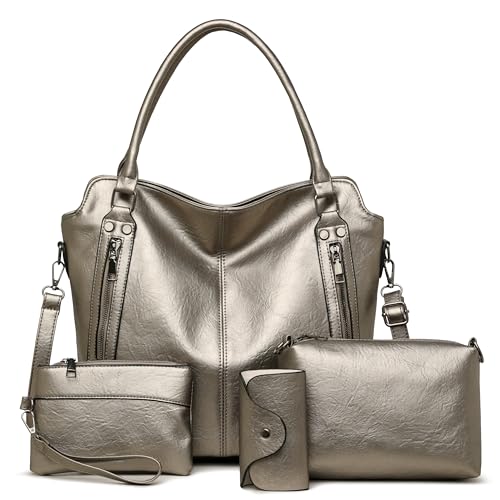 Image of 2E-youth Purses for Women Large Tote Women's Handbag Set Faux Leather Hobo Crossbody Bag 4pcs