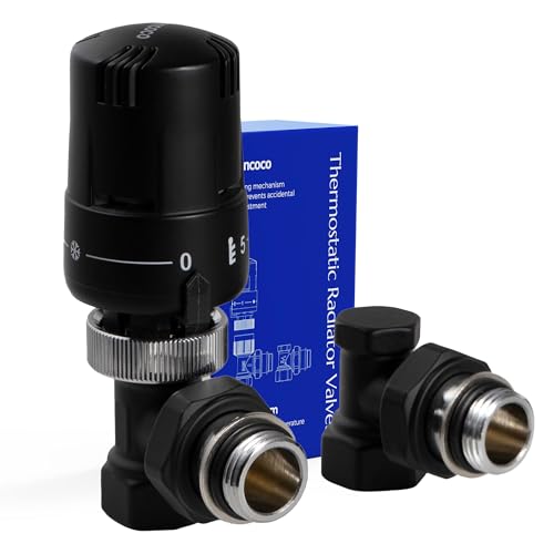 VANCOCO Robinet Thermostatique + Robinet de Retour Kit Complet 1/2 