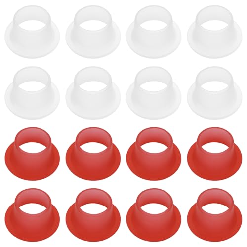 EMSea 100pcs Leak Proof Silicone Faucet Sealing Sleeve Silicone Leak Proof Sealing Ring 24x13mm Aperture 15mm Can Be Used for Various Pipe Fittings,Transparent and Red