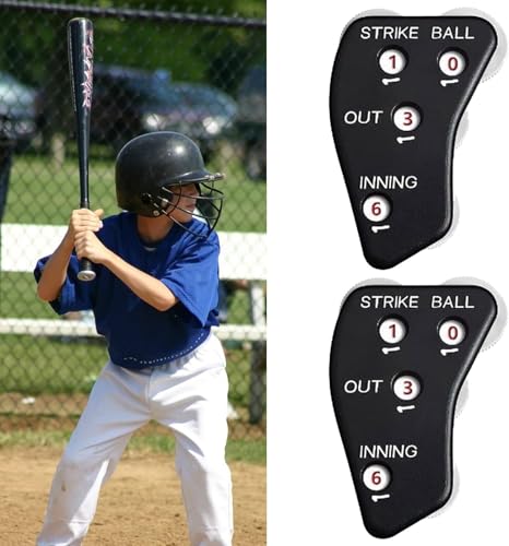 PurYupearl Black 4 Wheel Umpire Indicator, Umpire Counter Clicker, Umpire Clicker Umpire Gear, Baseball Clicker Outs Innings Balls and Strike Clicker for Softball, Referee Uniforms and Apparel