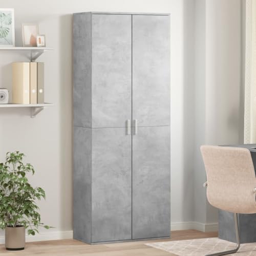 WSJHUHK Highboard Hormigón Gris 70x35x180 cm Madera Ingeniería
